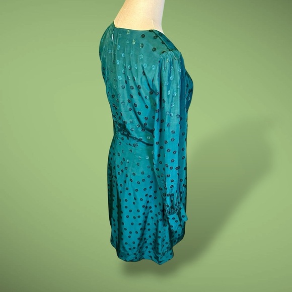 J. Crew ‘Shift Dress in Jacquard Floral Dot’ in “Dark Spruce” Green Size 4 - Picture 14 of 16